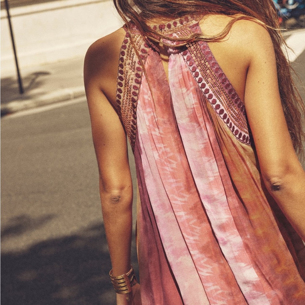 Zara limited edition beaded embroidered celeb style red carpet maxi dress - Picture 3 of 8